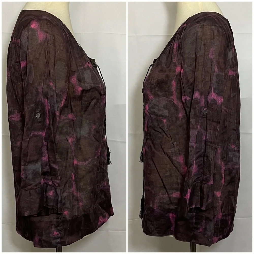 J. Crew Semi Sheer Tie Front Blouse